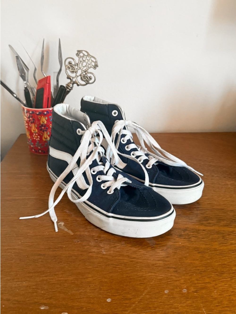Vans Navy Sk8 Hi High Top Sneakers Skate Shoes